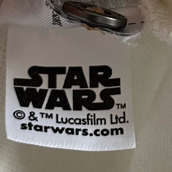 DISNEY STAR WARS | Embroidered Death Star Polo Shirt in Tan/White | Size Small - Picture 11 of 11